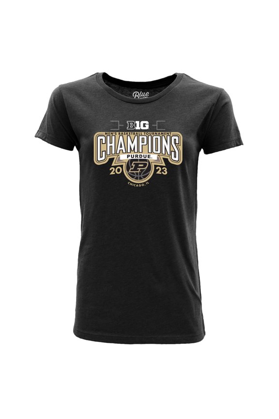 Women's Blue 84 Black Purdue Boilermakers 2023 Big Ten Men's Basketball Conference Tournament Champions Locker Room