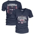 thumbnail image 1 of Women's Blue 84  Navy UConn Huskies 2025 NCAA Women's Basketball National Champions Bracket Tri-Blend V-Neck T-Shirt, 1 of 3