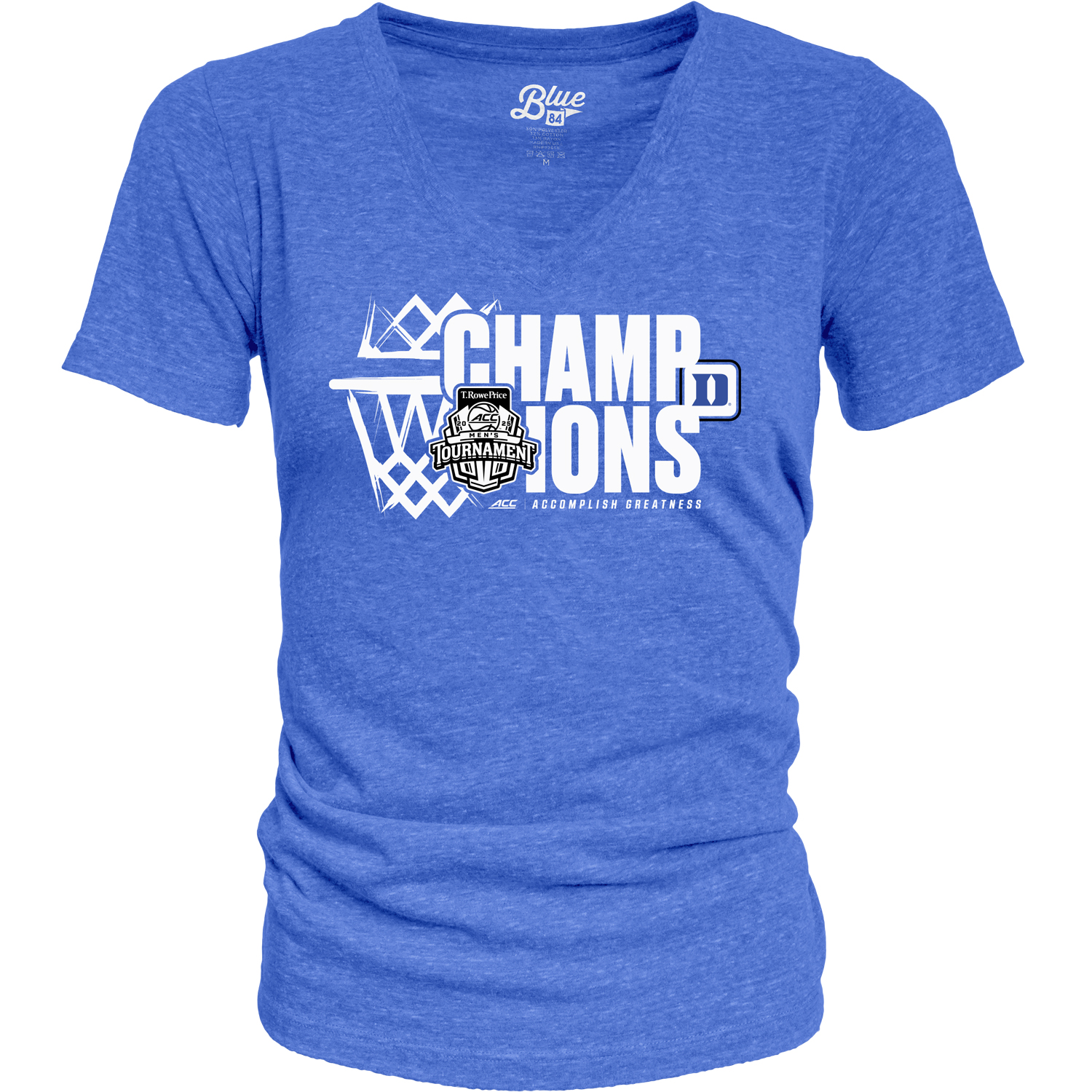 Women's Blue 84 Royal Duke Blue Devils 2025 ACC Men's Basketball ...