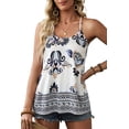 thumbnail image 1 of Women's Blue Bohemian Print Spaghetti Strap Loose Tank Top | [ZhiHiMeRi] | (US 12-14)L, 1 of 12