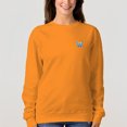thumbnail image 1 of Women's Blue Butterfly Pattern Crew Neck Pullover Cozy Clothes, 1 of 11