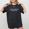 thumbnail image 1 of Women's "Blue Collar Pillows" Graphic Comfortable T Shirt Casual Cotton Short Sleeve Round Neck Top Black S-5XL, 1 of 5