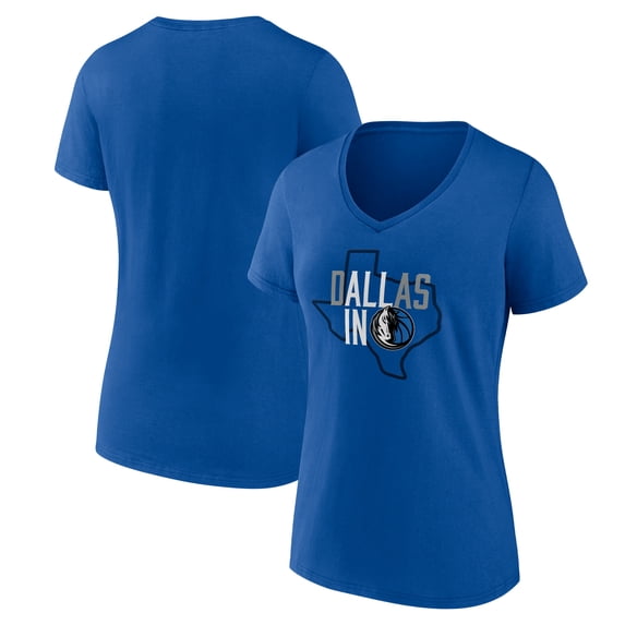Women's Blue Dallas Mavericks Core Hometown Launch V-Neck T-Shirt