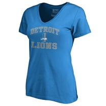 Women's Blue Detroit Lions Vintage Collection Victory Arch V-Neck T-Shirt