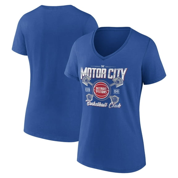Women's Blue Detroit Pistons Team Pride V-Neck T-Shirt