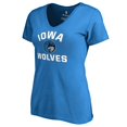 thumbnail image 1 of Women's Blue Iowa Wolves Overtime V-Neck T-Shirt, 1 of 3