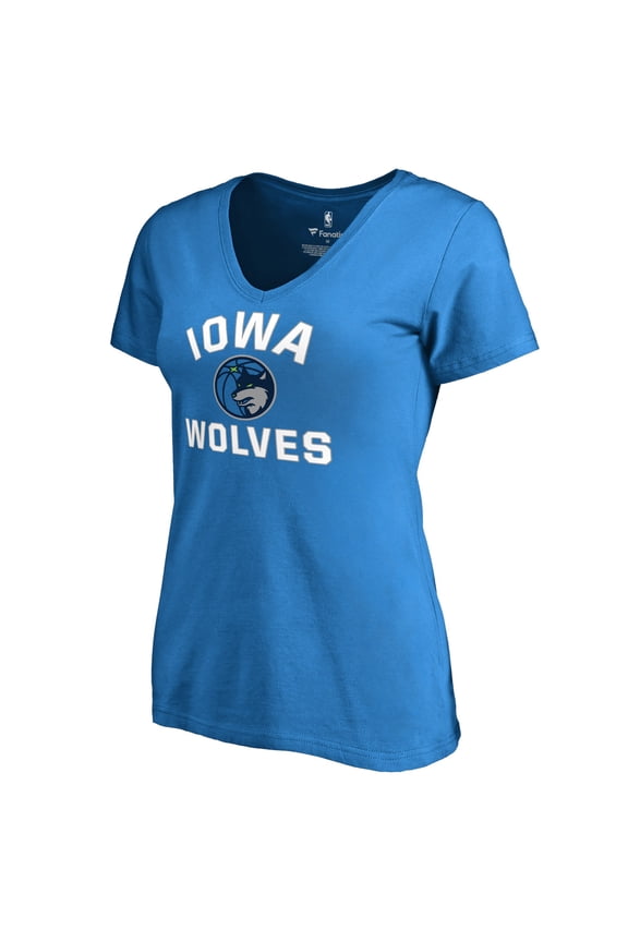 Women's Blue Iowa Wolves Overtime V-Neck T-Shirt