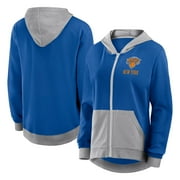 Women's Logo Athletic Blue New York Knicks Hit It French Terry Full-Zip Hoodie