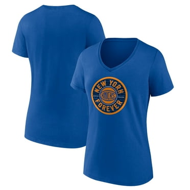 Women's Blue New York Knicks Huddle V-Neck T-Shirt