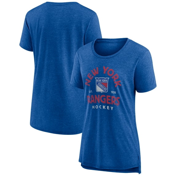 Women's Blue New York Rangers Vintage Arch Tri-Blend T-Shirt