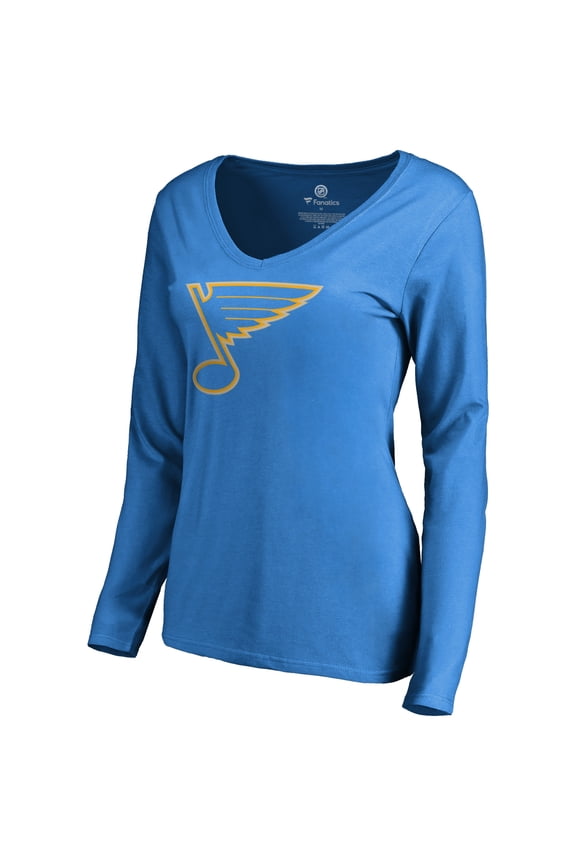 Women's Blue St. Louis Blues Team Alternate Long Sleeve V-Neck T-Shirt