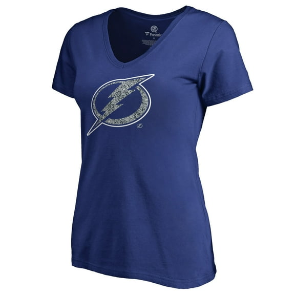 Women's Blue Tampa Bay Lightning Static Logo V-Neck T-Shirt