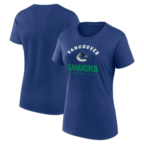 Women's Logo Athletic Blue Vancouver Canucks Unrivaled T-Shirt