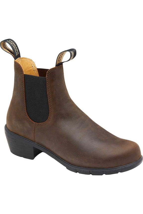 Women's Blundstone Heel Series Chelsea Boot Antique Brown Leather 3 M