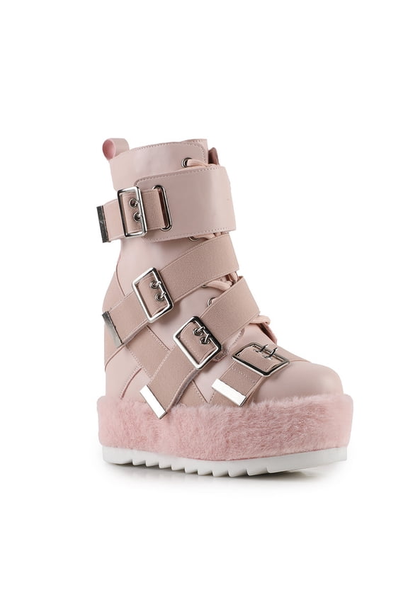 Women’s Blush Hidden Wedges Platform Fall Winter Ankle Boots