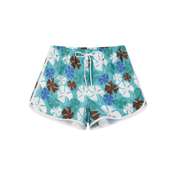 Women’s Board Shorts Beach Shorts for Surfing Quick Dry Print Swim Shorts with Pockets Five Leaf Clover Size M
