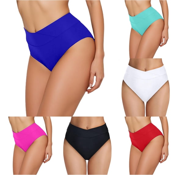 Women's Board Shorts Full Coverage Bikini Blue Mid Rise Swim Bottoms Womens Swimsuits