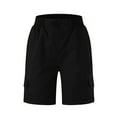 thumbnail image 1 of Women's Board Shorts Jean Shorts Shorts For Women Cargo Shorts Knee Length 6 Pockets Elastic Waist Long Shorts For Summer Casual,Lee Shorts for Women(Size:XL), 1 of 7