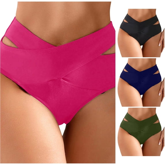Women's Board Shorts Swimsuit Bottoms Full Coverage Pink Mid Rise Bikini Bottom Beach Swimwear