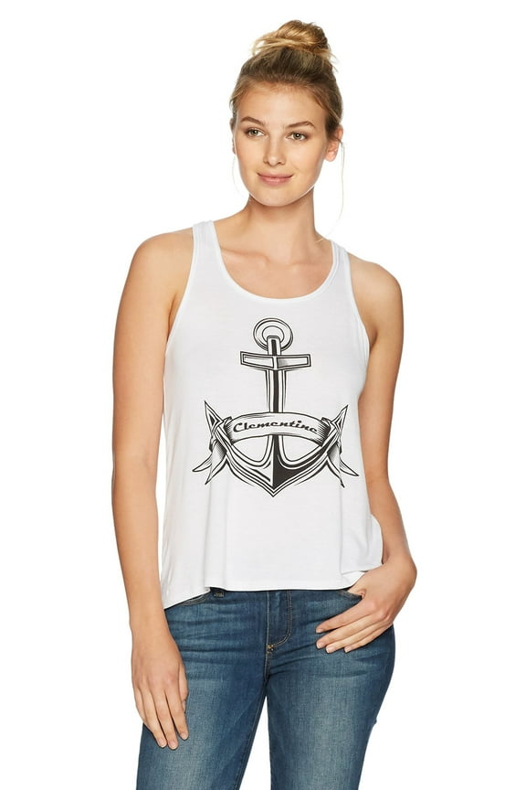 Women's Boat Anchor Printed Flowy Racerback Tank Top