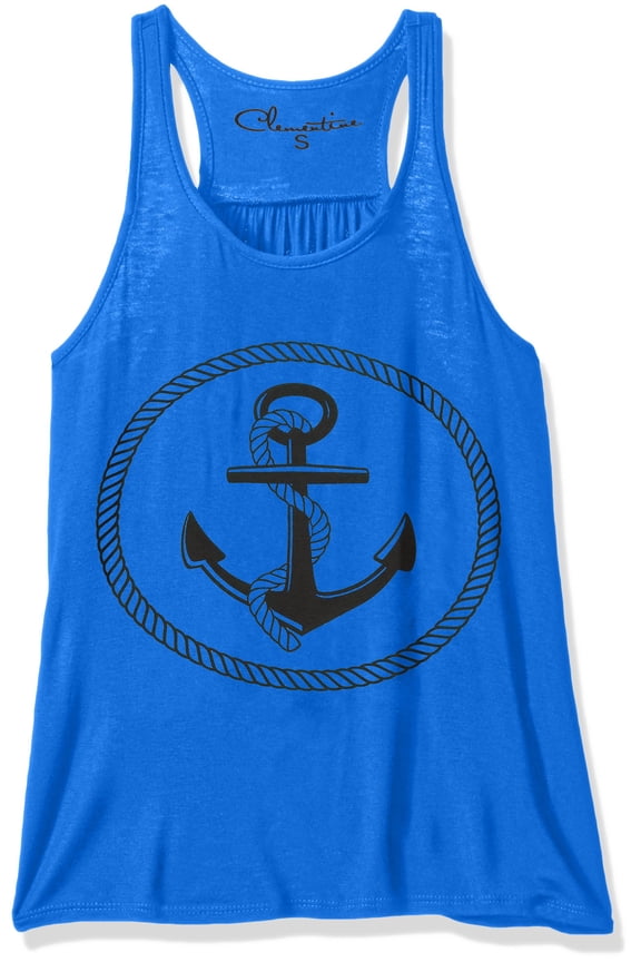 Women's Boat Anchor Printing Flowy Racerback Tank Top