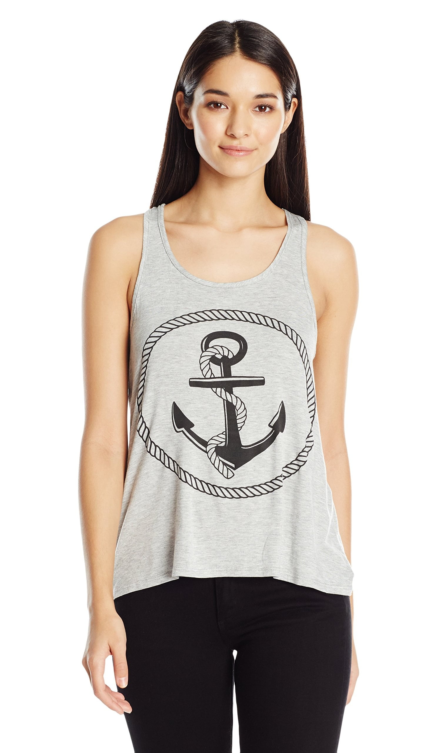 Women's Boat Anchor Printing Flowy Racerback Tank Top