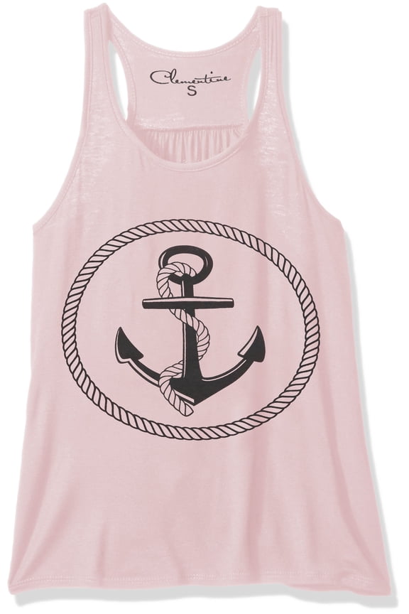Women's Boat Anchor Printing Flowy Racerback Tank Top