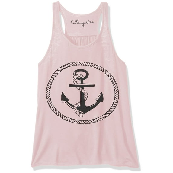 Women's Boat Anchor Printing Flowy Racerback Tank Top