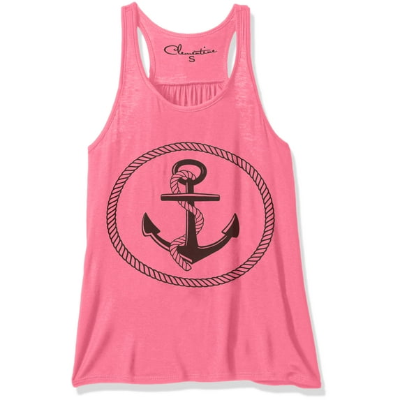 Women's Boat Anchor Printing Flowy Racerback Tank Top