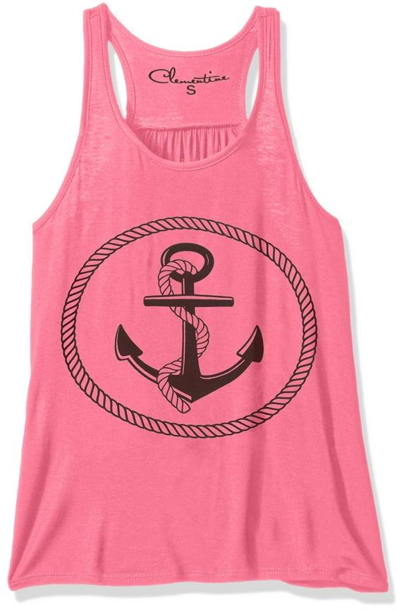 Women's Boat Anchor Printing Flowy Racerback Tank Top