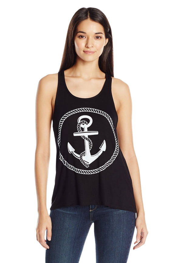 Women's Boat Anchor Printing Flowy Racerback Tank Top