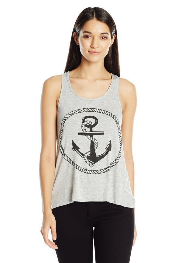 Women's Boat Anchor Printing Flowy Racerback Tank Top