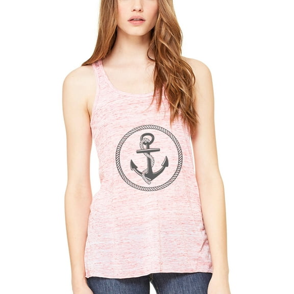 Women's Boat Anchor Printing Flowy Racerback Tank Top