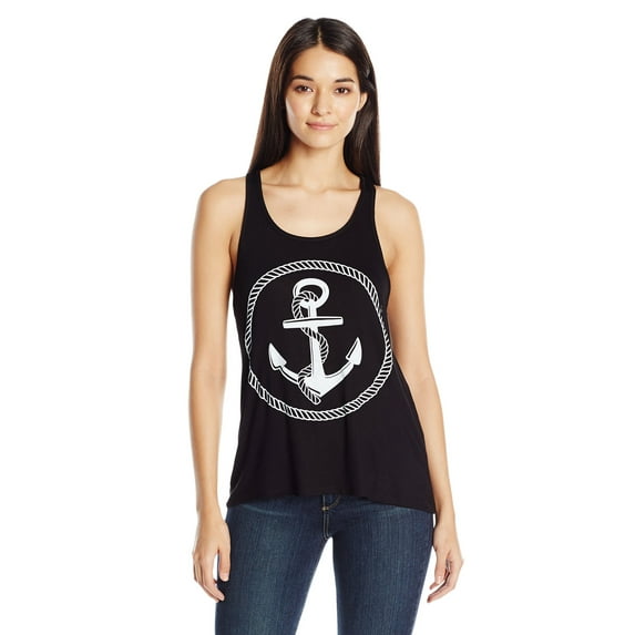 Women's Boat Anchor Printing Flowy Racerback Tank Top