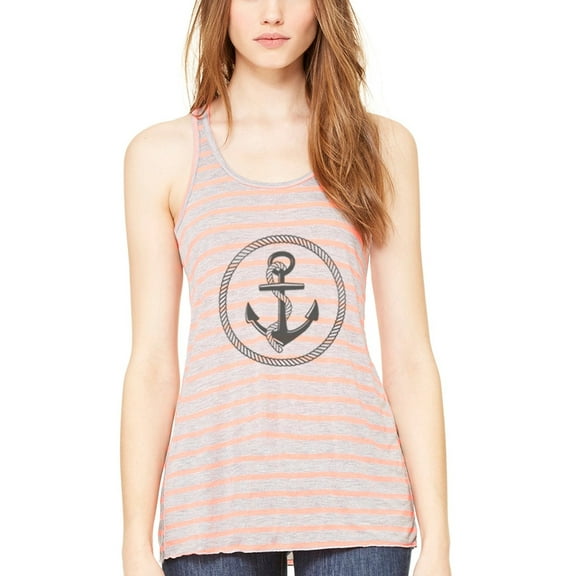 Women's Boat Anchor Printing Flowy Racerback Tank Top