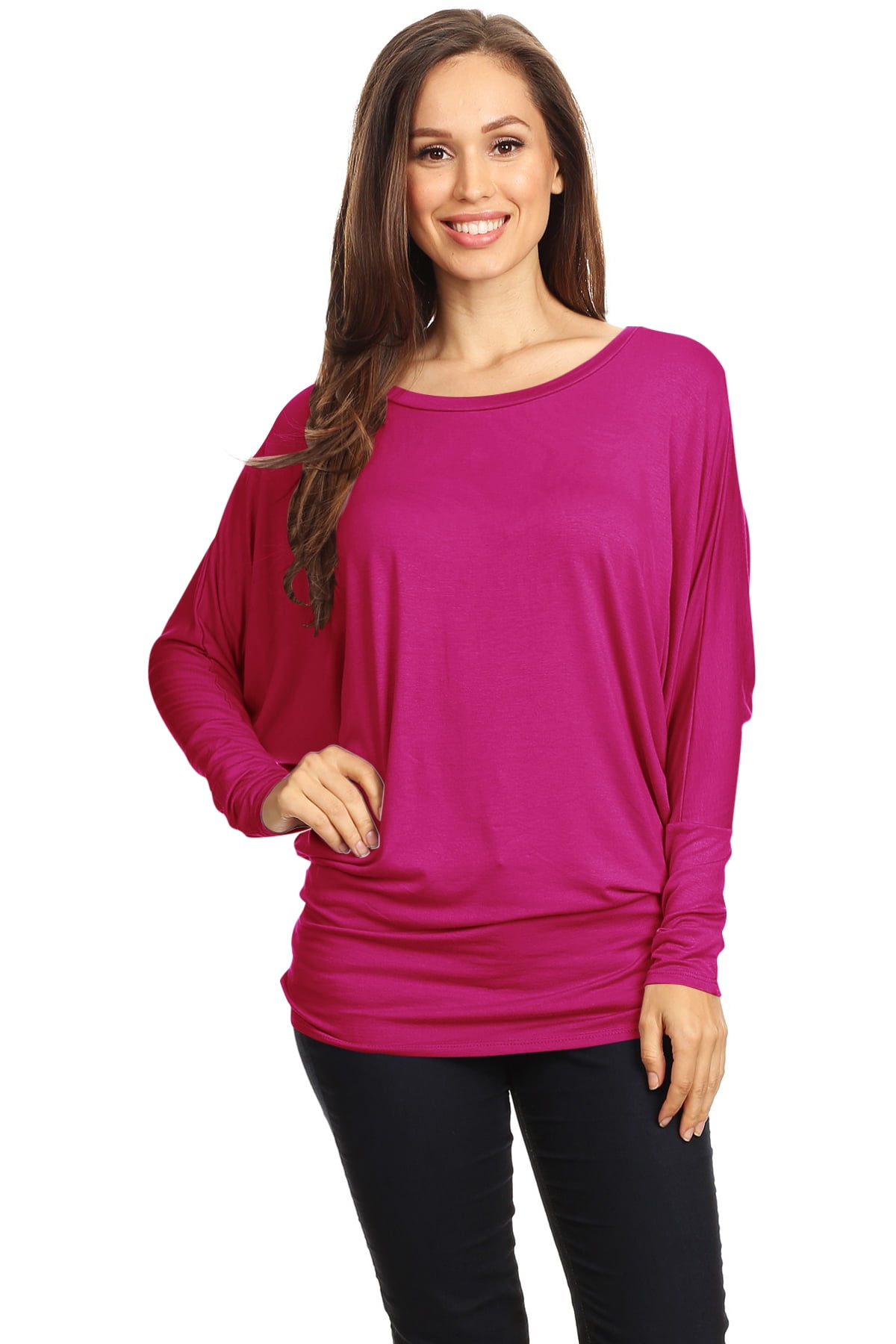 B NEW YORK Womens Pinstripe Dolman Sleeve Boat Neck Crop Top main image 0