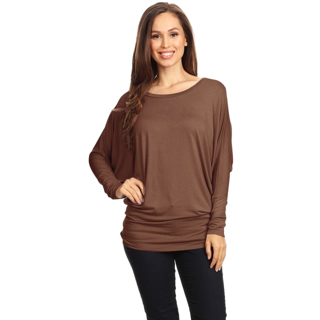 Boatneck 3/4 dolman sleeve layered tunic main image 0