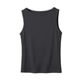 thumbnail image 1 of Women's Boat Neck Racerback Tank Top, Ribbed Sleeveless Basic Camisole Undershirt, Slim Fit Stretchy Layering Top for Daily Casual Inner Wear 05-Dark Gray XXL, 1 of 4