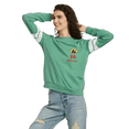 thumbnail image 1 of Women's Bob Marley Varsity Graphic Sweatshirt - Green, XSmall, 1 of 2