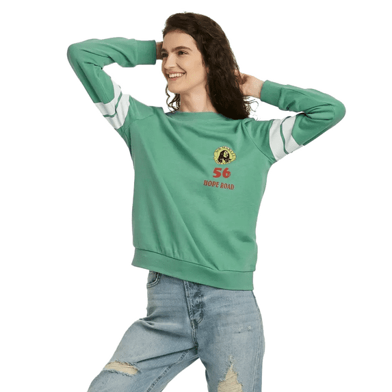 Women's Bob Marley Varsity Graphic Sweatshirt - Green, XSmall