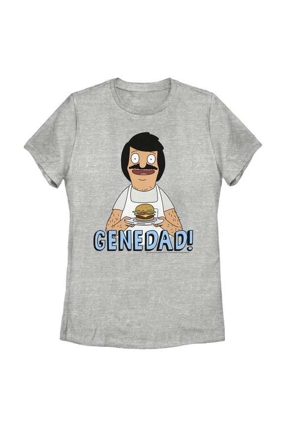 Women's Bob's Burgers Genedad Portrait Graphic Tee Athletic Heather 2X Large