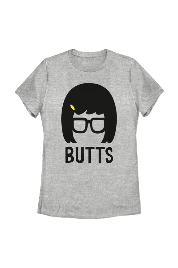 Women's Bob's Burgers Tina Butts Silhouette Graphic Tee Athletic Heather 2X Large