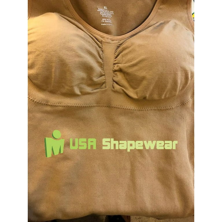 Women's Body Shaper Genie Bra ShapeWear Tank Top Slimming Camisole Spandex  Shirt SMALL