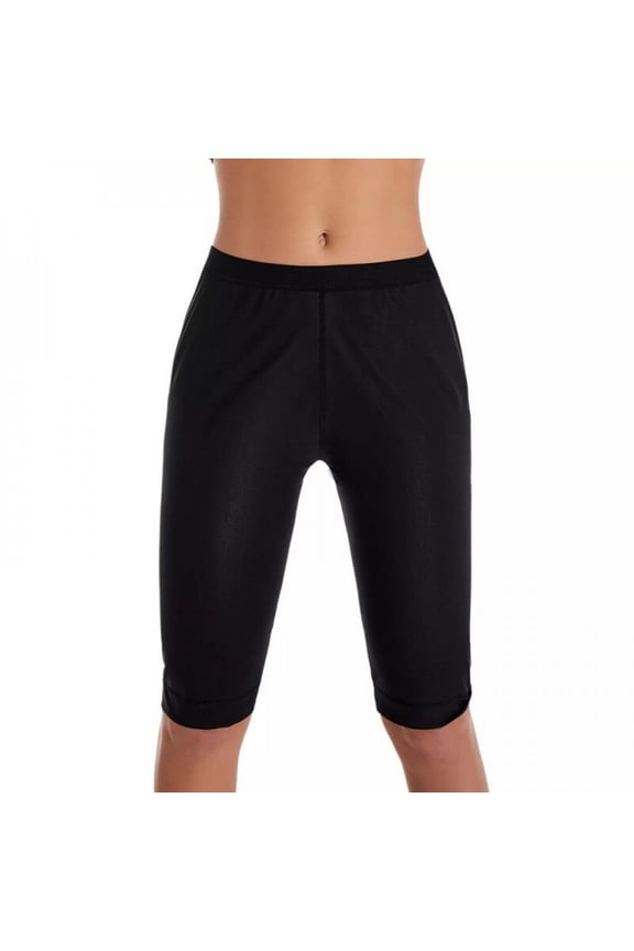 Women's Body Shaper Pants,Hot Sweat Sauna Effect Slimming Pants Elastic Fitness Workout Gym Short Leggings Pants