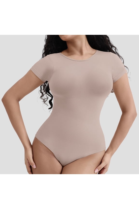 Women's Body Shaping Compression Bodysuit With Chest Support And Short Sleeves Body with Culottes for Women Elegant for Women Jumpsuits Denim Rompers And Jumpsuits for Women Overalls Summer One