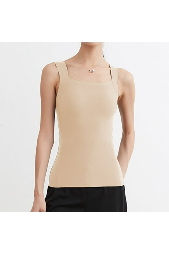 Women's Body Shaping Vest Seamless Square Neck Compression Top Body Shaping Warm Vest Women Thermal Tops plus Size Womens Long Thermal Tops Ski Underwear Thermal Men Long Sleeve Thermal Men Climate