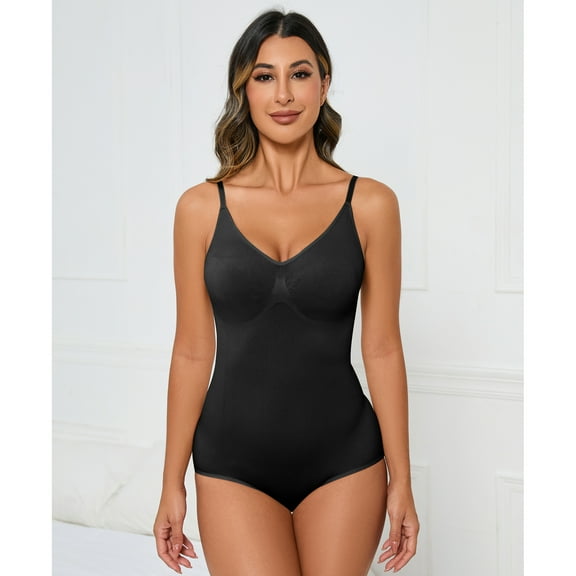 Women's Body Suits V Neck Ruffle Sleeveless Slim Fit Bodysuit Tank Tops Tight Casual Bodysuits