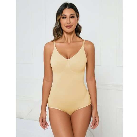 Women's Body Suits V Neck Sleeveless Slim Fit Bodysuit Tank Tops Tight Casual Bodysuits