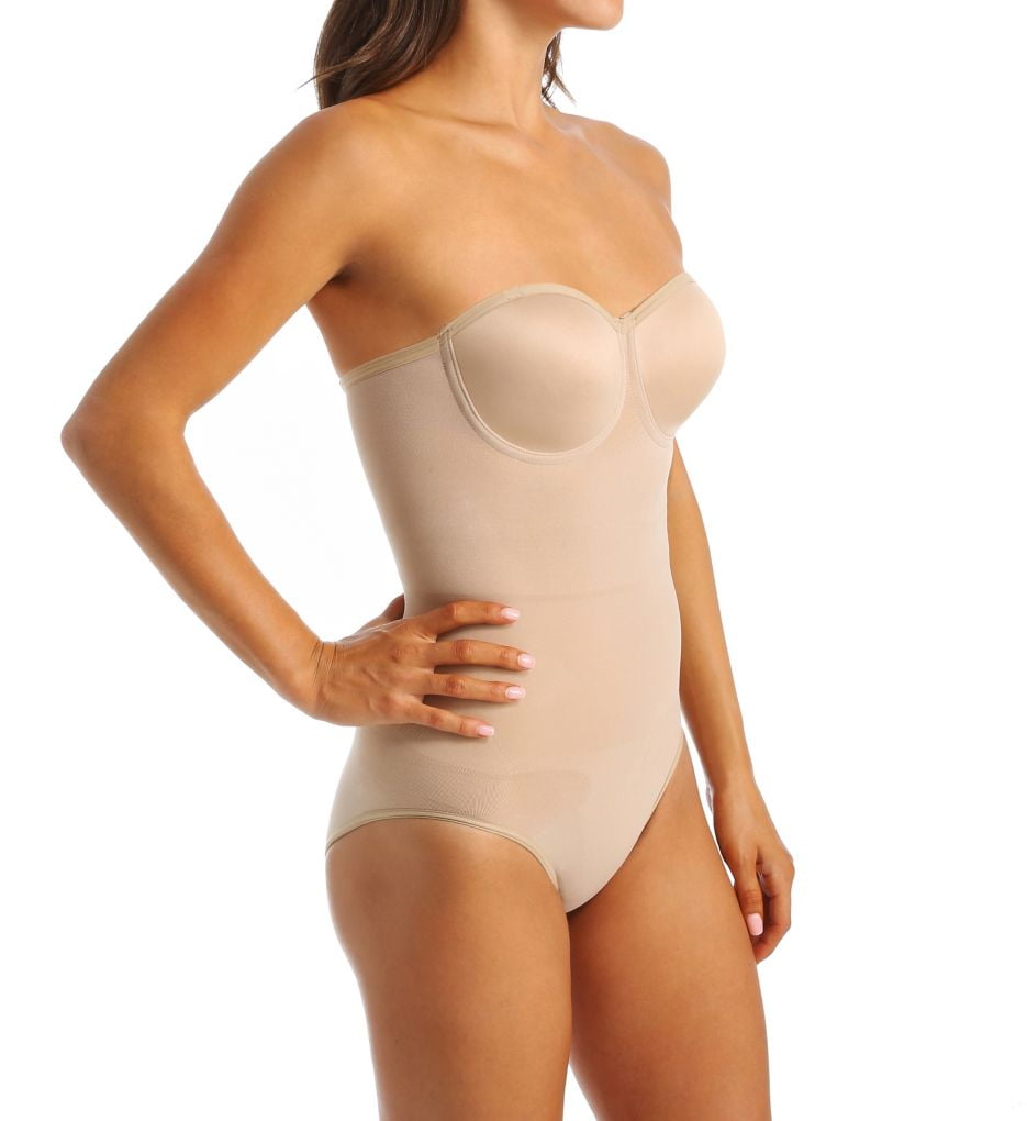 Women's Body Wrap 44003 The Strapless Pinup Bodysuit with Bra Cup (Nude S)