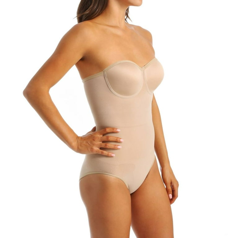 Women's Body Wrap 44003 The Strapless Pinup Bodysuit with Bra Cup (Nude S)  